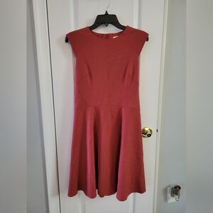 M.M.LaFleur Toi Dress in Claret Italian Wool Blend Fit & Flare Size 6
